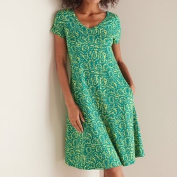 NWT Soft Surroundings Short Santiago Gaia Dress in Tropical Green Size XL - Picture 7 of 13
